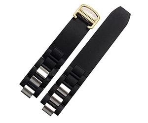 FFHDJL Bracelets de montre en silicone pour montre Cartier 21e siècle convexe 20 x 10 mm étanches accessoires sont adaptés