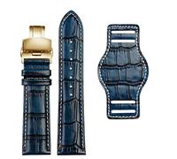 FFHDJL Brotte de montre en cuir authentique 20 mm 22 mm Bande de montre pour hommes avec bracelet en cuir fait à la main