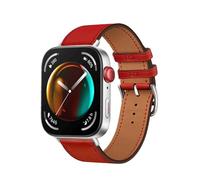 FFHDJL Correa Bracelet de rechange en cuir de vache italien pour Huawei Watch Fit 3 Rouge