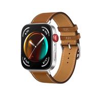 FFHDJL Correa Bracelet de rechange en cuir de vachette italien pour Huawei Watch Fit 3 Marron