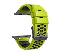 FFHDJL FKM Bracelet de montre en caoutchouc pour Apple Watch Band Ultra 49 mm Bracelet de rechange Accessoires de montre 9, 8, 7, 6, 5, 4, SE, 45 mm, 44 mm, 42 mm (vert, 44 mm)