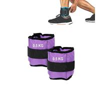 FFitnes Lot de 2 poids pour poignet et cheville avec sangle réglable 0,5 kg, violet