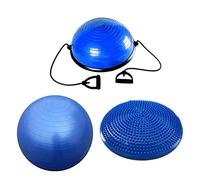 FFitness Balance Pack d'Outils pour Améliorer Equilibre, Stabilité et proprioception Oreiller Proprioceptif + Boule Suisse + Half Ball Pilates Yoga Trainer Gym, Palla da 95 cm