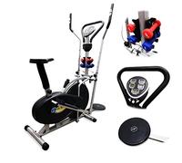 Ffitness FLMDK414 Vélo elliptique Volant 5 kg Résistance Courroie Entraînement Maison Statique Dynamique, Gris