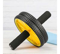 FFitness Two-Wheeled Power Wheel with Mat, Roues avec poignées pour abdominaux Unisexe Adulte, Jaune, Unique