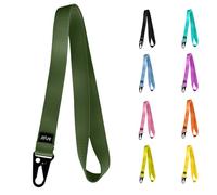 FFIVE - Cordon en nylon véritable - Porte-clés pour téléphone portable, carte d'identité, portefeuille renforcé avec lanyard, Vert militaire, Taille Unique