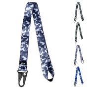 FFIVE - Lanyard camouflage militaire numérique - Porte-clés, téléphone portable, carte d'identité et portefeuille en polyester (gris)