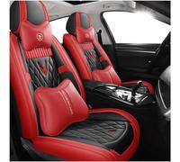 ffLilee Ensembles Housses Siège pour KIA Ceed 2018-2025,5 Places PU Cuir Ensemble Complet Housses Coussins Siège Couvre Interieur Accessoires,Luxurious_Set-C-Black-Red