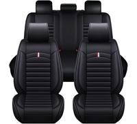 ffLilee Ensembles Housses Siège pour Mercedes-Benz C-Class W206 2021-2025,5 Places PU Cuir Ensemble Complet Housses Coussins Siège Couvre Interieur Accessoires,Standard-A-Black