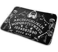 FFLSDR Paillassons Vintage Squelette Magique Planche Ouija Noir Mémoire Flanelle Tapis De Salle De Bain Tapis De Bain Tapis 40X60 CM