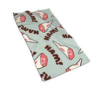 FFLSDR Serviette de Bain Jambon-Viande Serviette de Plage Ultra-légère Gym Serviettes à Main Cuisine Pique-Nique Gant de Toilette Serviette de Visage 40 X 70 cm