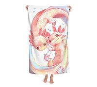 FFLSDR Serviette de Plage Adorable Serviette de Bain en Microfibre Axolotl Grande pour Adultes Couverture de Plage absorbante à séchage Rapide 80X130CM