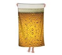 FFLSDR Serviette de Plage Bière Papier Peint Adulte Voyage Microfibre Grande Serviette De Bain Doux Absorbant Couverture De Plage 80X130CM