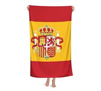 FFLSDR Serviette de Plage Drapeau de l'Espagne Grande Serviette de Bain en Microfibre pour Adultes Couverture de Plage absorbante à séchage Rapide 80X130CM