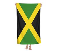 FFLSDR Serviette de Plage Drapeau jamaïcain Grande Serviette de Bain en Microfibre jamaïcaine pour Adultes Couverture de Plage absorbante à séchage Rapide 80X130CM