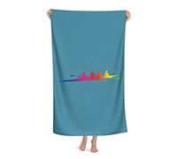 FFLSDR Serviette de Plage Grande Serviette de Bain en Microfibre Arc-en-Ciel d'aviron coloré pour Adultes Couverture de Plage absorbante à séchage Rapide 80X130CM