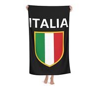 FFLSDR Serviette de Plage Italia Drapeau Italien Italie Grande Serviette de Bain en Microfibre pour Adultes Couverture de Plage absorbante à séchage Rapide 80X130CM