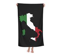 FFLSDR Serviette de Plage Italie Drapeau Italien Carte Microfibre Grande Serviette de Bain pour Adultes Couverture de Plage absorbante à séchage Rapide 80X130CM
