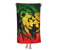 FFLSDR Serviette de Plage Leon Rasta Microfibre Grande Serviette de Bain pour Adultes Couverture de Plage absorbante à séchage Rapide 80X130CM