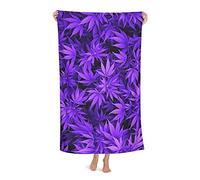 FFLSDR Serviette de Plage Marijuana Weed Leaf Adulte Voyage Microfibre Grande Serviette De Bain Doux Absorbant Couverture De Plage 80X130CM
