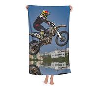 FFLSDR Serviette de Plage Motocross Adulte Voyage Microfibre Grande Serviette de Bain Couverture de Plage absorbante Douce 80X130CM