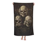 FFLSDR Serviette de Plage Pas de tête de Mort en Microfibre Grande Serviette de Bain pour Adultes Couverture de Plage absorbante à séchage Rapide 80X130CM