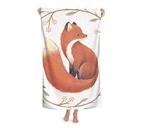 FFLSDR Serviette de Plage Peinte à la Main Renard Adulte Voyage Microfibre Grande Serviette de Bain Couverture de Plage absorbante Douce 80X130CM