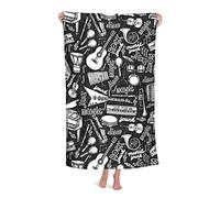 FFLSDR Serviette de Plage Rock Musique Instruments de Musique Microfibre Grande Serviette de Bain pour Adultes Couverture de Plage absorbante à séchage Rapide 80X130CM