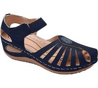 FFMA Sandales Femme Été Correction du Pied Au Gros Orteil Sandale Hallux Valgus Plateforme Orthopédique Chaussures Femme Sandale À Évider Respirant Chaussures De Voyage,Bleu,35 EU