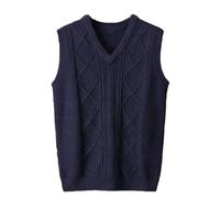 Ffnkrnfi Gilet Sans Manches En Laine Cachemire Doux Pour Homme - Pull De Travail Gilet Tricoté De Couleur Unie Pour Homme