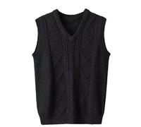Ffnkrnfi Gilet Sans Manches En Laine Cachemire Doux Pour Homme - Pull De Travail Gilet Tricoté De Couleur Unie Pour Homme