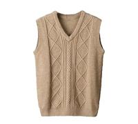 Ffnkrnfi Gilet Sans Manches En Laine Cachemire Doux Pour Homme - Pull De Travail Gilet Tricoté De Couleur Unie Pour Homme