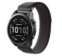 FFO2World Bracelet sport Trail Loop nylon 26mm QuickFit - Compatible Garmin Enduro 3/Fenix 8 51mm/7X/6X/5X/Tactix 7 Pro - Noir/Gris