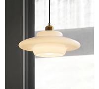 FFOCCO Art Home Decor Lampes suspendues de chevet en verre blanc pour table de salle à manger Plafonnier en laiton à 1 lumière pour éclairage d'entrée de lumière d'îlot de cuisine Present