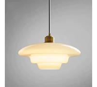 FFOCCO Art Home Decor Lampes suspendues de chevet en verre blanc pour table de salle à manger Plafonnier en laiton à 1 lumière pour éclairage d'entrée de lumière d'îlot de cuisine Present