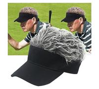 FfOcco Perruque chapeau de golf drôle avec cheveux à pointes casquette de baseball perruque hommes femmes décontracté drôle visière visière réglable (Color : Gray)