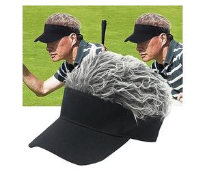 FfOcco Perruque chapeau de golf drôle avec cheveux à pointes casquette de baseball perruque hommes femmes décontracté drôle visière visière réglable (Color : Gray)