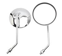 FFOCCO Rétroviseurs Moto Rétroviseurs Latéraux Ronds Chromés Pour Moto Suzuki GN 125 10mm Scooter Moto Rétroviseurs