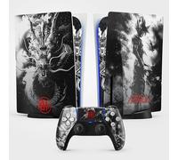 FFrame Sticker PS5 Guerrier Dragon, Autocollant pour Playstation 5 Manga, Console et Manette, Edition Standard Disque, Skin Guerrier PS5 (1 Manette)