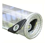 Ffsaacol Bâche Transparente Imperméable avec Oeillets, Bâche Extérieure pour Pergola, Résistante Aux Intempéries, Bache Plastique Transparente EpaisseClear, 2x2m/6.6x6.6ft