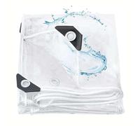Ffsaacol Baches Plastique Transparente, Bâche Transparente Imperméable avec Oeillets, Bâche Extérieure pour Pergola, Résistante Aux IntempériesClear, 2x10m/6.6x32.8ft