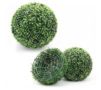 Ffsaacol Boule de topiaire Artificielle Extra-Large, Boules décoratives en buis Artificiel réaliste, résistantes à l'eau, Boules d'herbe Artificielle 2, 12in/30cm
