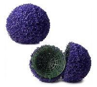 Ffsaacol Boule de topiaire de Plante Artificielle, Boules d'herbe en buis synthétique, Plantes en Boules de buis artificielles réalistes résistantes à l'eau Purple, 16in/41cm