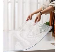Ffsaacol Nappe Transparente, Imperméable, Protection de Table Transparent, Lavable, PVC, Nappe de Protection, Protège des Rayures pour Cuisine, Salle à Manger 1mm, 90x200cm/35x79in