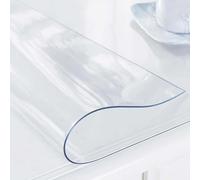 Ffsaacol Nappe Transparente Rectangulaire, Imperméable, Protection de Table Transparent, Nappe Plastique PVC pour Meubles étanche Facile à Nettoyer 1.5mm, 95x200cm/37x79in