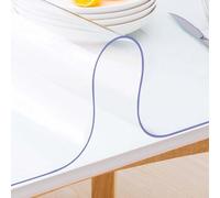 Ffsaacol Nappe Transparente Rectangulaire, Protection de Table Transparent Lavable, Nappe Plastique Transparente, Anti-Tache et Imperméable pour Extérieur et Intérieur 3mm, 75x200cm/30x79in