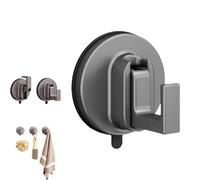 Ffunhoo Heavy Suction Cups Without Bore, Heavy Duty Suction Cups, No-Drill Peel & Stick Waterproof Reusable Hooks, Reusable Hooks, Removable for Bathroom, Kitchen, Glass Organization (Grey,1pc)