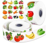 FFWHKON Lot de 1200 autocollants en forme de fruits et de légumes, 16 styles mignons pour enfants, colorés et imperméables, pour récompenses en classe, scrapbooking, travaux manuels (2 rouleaux)