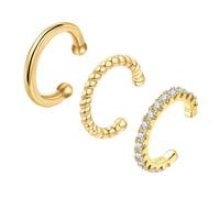 FFWTPY 3 Pcs Boucles d'Oreilles Femme Argent 925 Faux Piercing Oreille Boucles Oreille Créoles Sans Trou Non Piercing Helix Cartilage Ear Cuff Bijoux Cadeaux