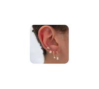 FFWTPY 4 Pièces Boucles D'oreilles Zircon Brillant Combinaison Créole Minimaliste Clous Papillon Feuille Cristal Élégant Bijoux Femme